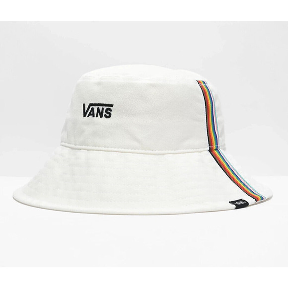 NEW Vans Pride 22 Bucket Hat White Rainbow Stripe 7641 Unisex Size Medium/Large - Picture 1 of 3